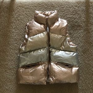 Zara Girls’ Metallic Puffer Vest